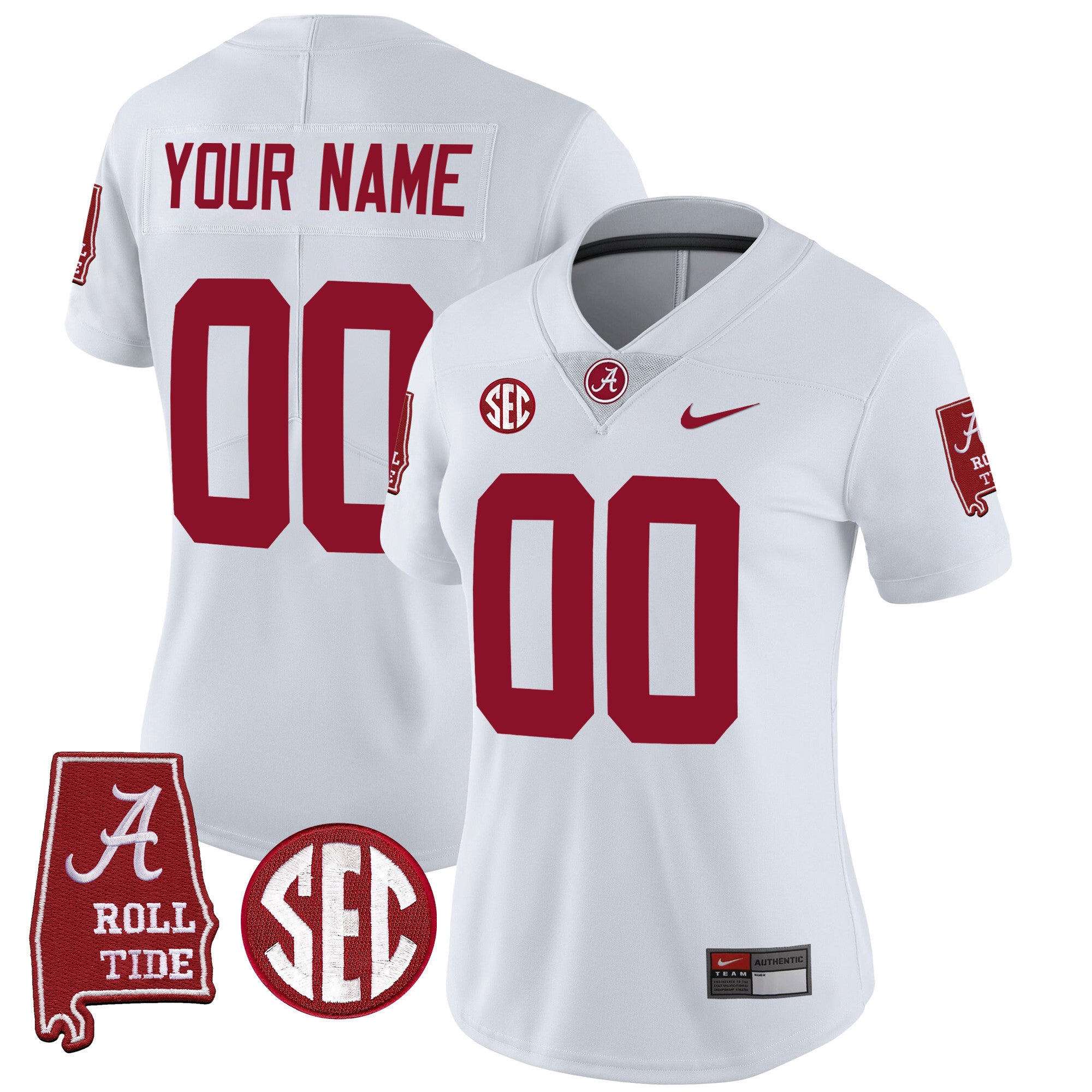 Alabama Crimson Tide Vapor Limited Custom Jersey V3 - Alabama Map - All Stitched