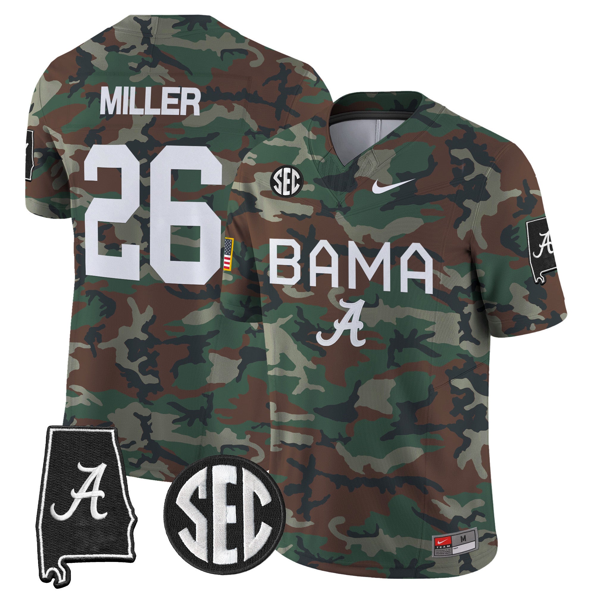 Alabama Crimson Tide 2024 Military Vapor Limited Jersey - All Stitched