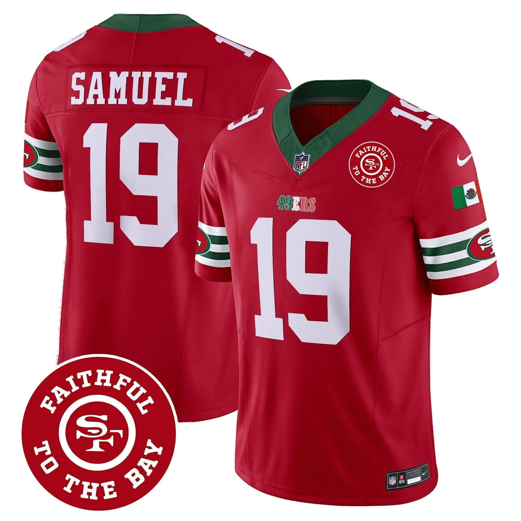 49ers Mexico Faithful To The Bay Patch Vapor Jersey - All Stitched