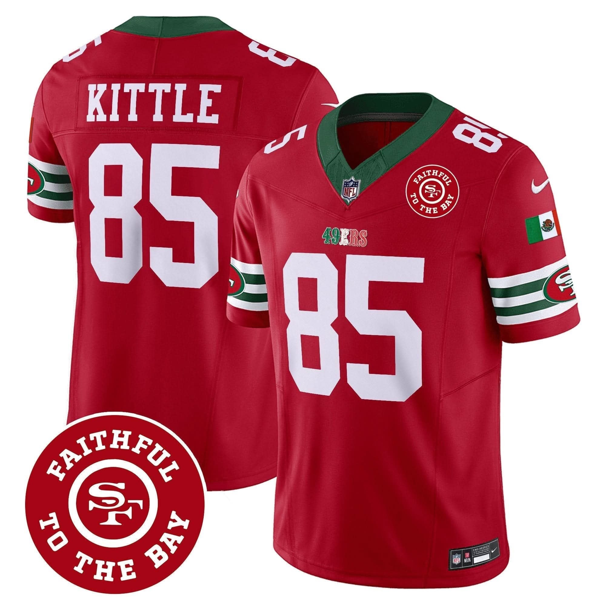49ers Mexico Faithful To The Bay Patch Vapor Jersey - All Stitched
